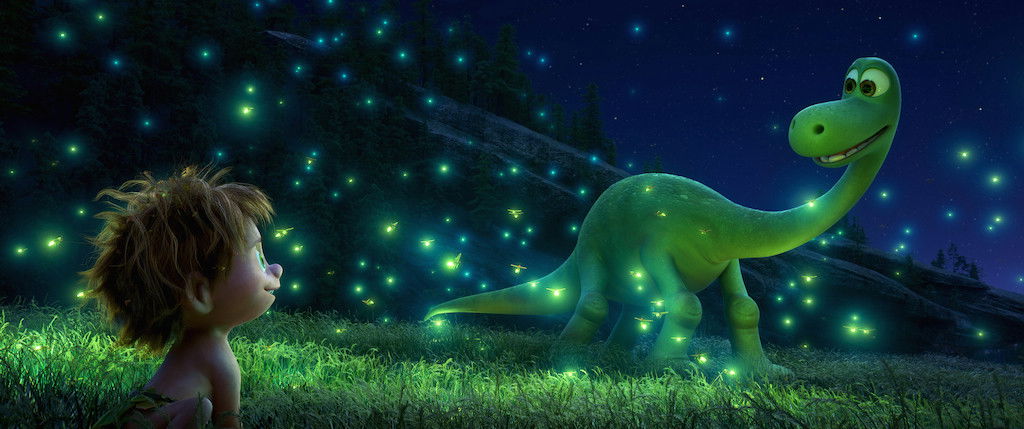 THE GOOD DINOSAUR – SEEING THE LIGHT — An Apatosaurus named Arlo makes an unlikely human friend in Disney•Pixar’s “The Good Dinosaur.” Directed by Peter Sohn, “The Good Dinosaur” opens in theaters nationwide Nov. 25, 2015. ©2015 Disney•Pixar. All Rights Reserved.