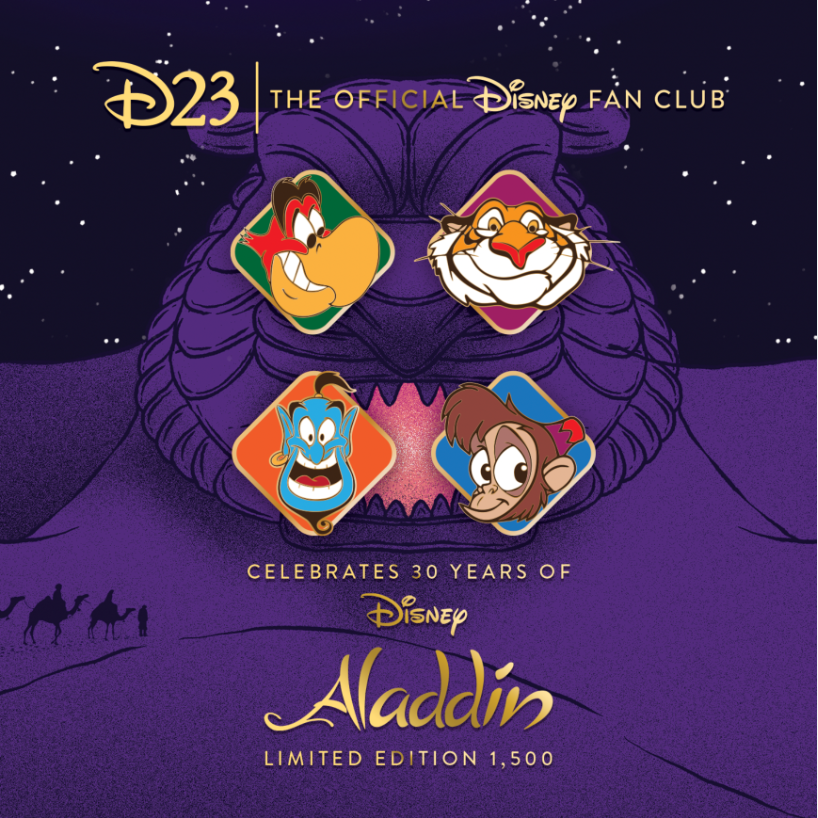 Official D23-Aladdin 30th Anniversary Pin & Backer