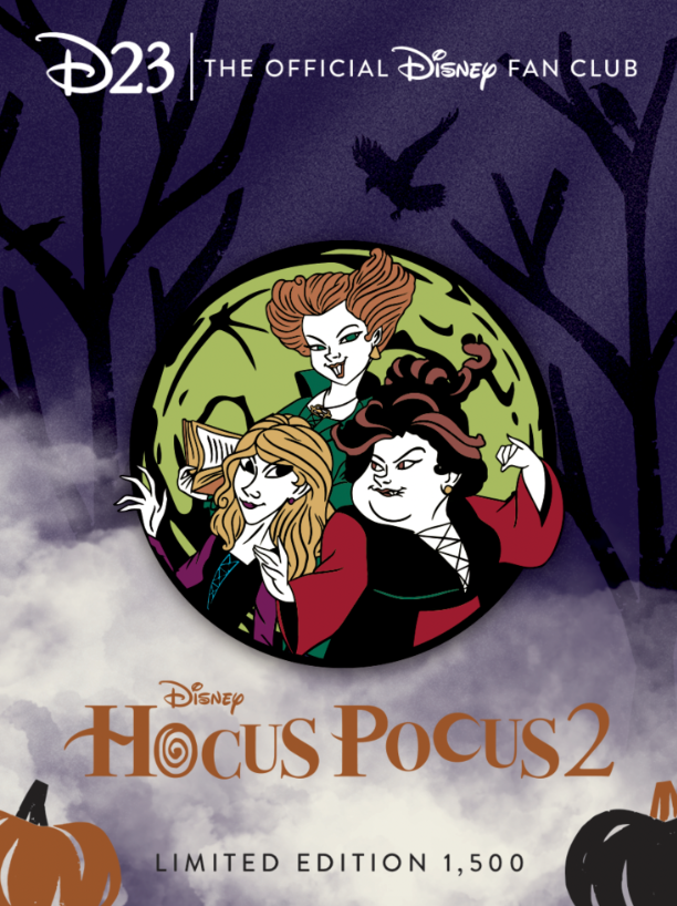 Official D23-Hocus Pocus Enamel Pin & Backer