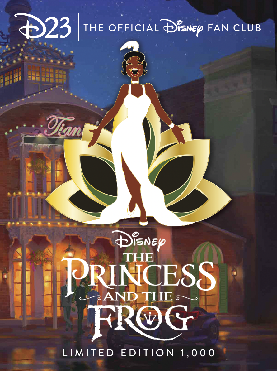 Official D23-Princess & the Frog Enamel Pin & Backer