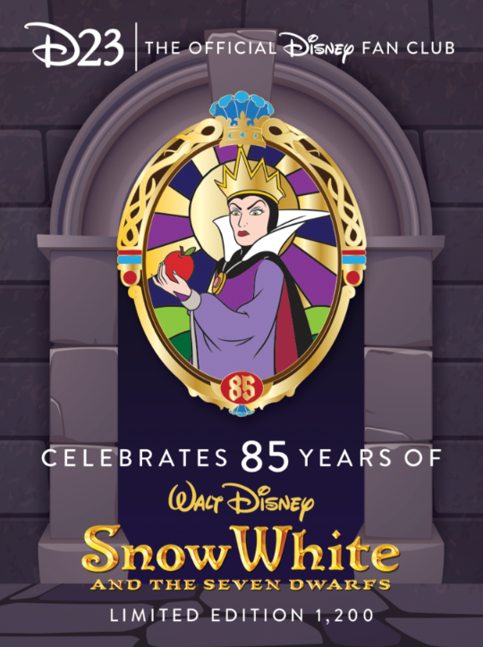Official D23-Snow White 85th Anniversary Pin & Backer