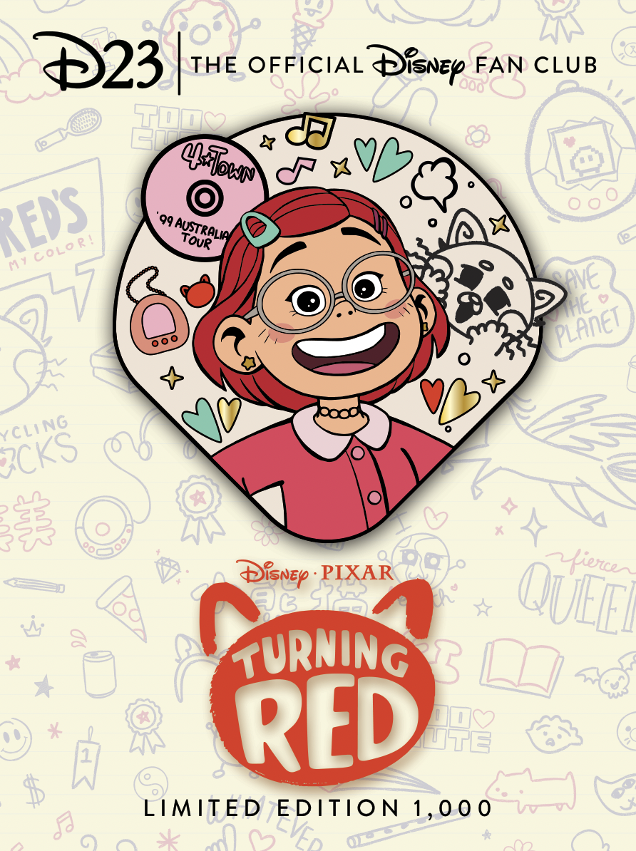 Official D23-Turning Red Enamel Pin & Backer