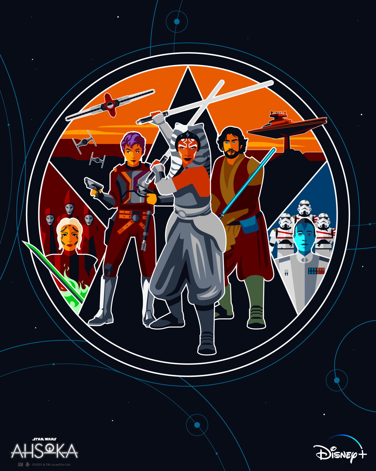 Artwork by Disney Plus, Lucasfilm – Ahsoka Episodic Posters