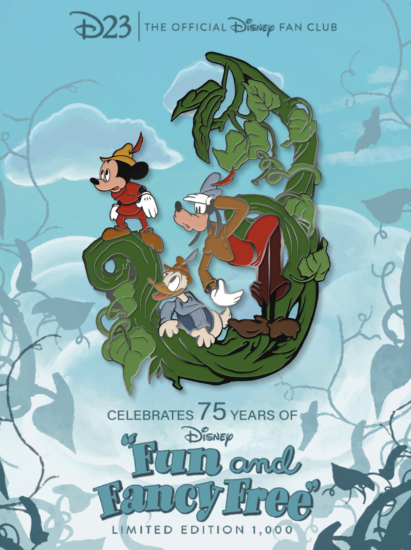 Official D23 - Fun & Fancy Free Pin & Backer