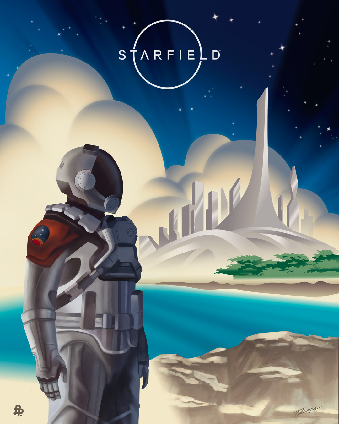 Official Starfield poster for Bethesda Game Studios by the Poster Posse