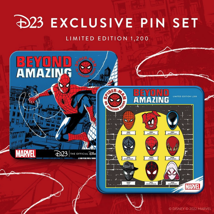 Official D23 - Spider-Man Pin Set